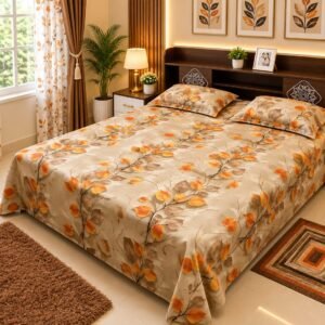 Premium Twill Cotton King Size Bed Sheet